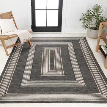 Argo Classic Nautical Mitre Stripe Reversible Machine-Washable Indoor/Outdoor Area Rug